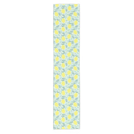 Camino De Mesa Corto Corredor de mesa corto con patrón botánico limón