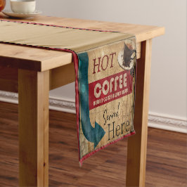 Camino De Mesa Corto Corredor de mesa corto con signo de café marqués d