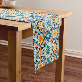 Camino De Mesa Corto Corredor de Mesa de Azulejos Portugueses – Azul y 