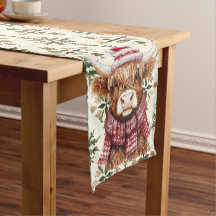 Corredor de mesa de Navidad de vaca de las Highlan