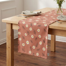 Corredor de mesa moderno de terracota con margarit