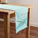 Camino De Mesa Corto Corredor de mesa Turquoise Chanukah<br><div class="desc">Vestir una mesa informal para Chanukah con mi menorah de arte digital y una estrella judía. No importa donde te sientas,  ves algo festivo y aún tienes una mesa vacía para girar el sueño!</div>