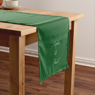 Camino De Mesa Corto Corredor elegante de mesa de Boda verde oscuro