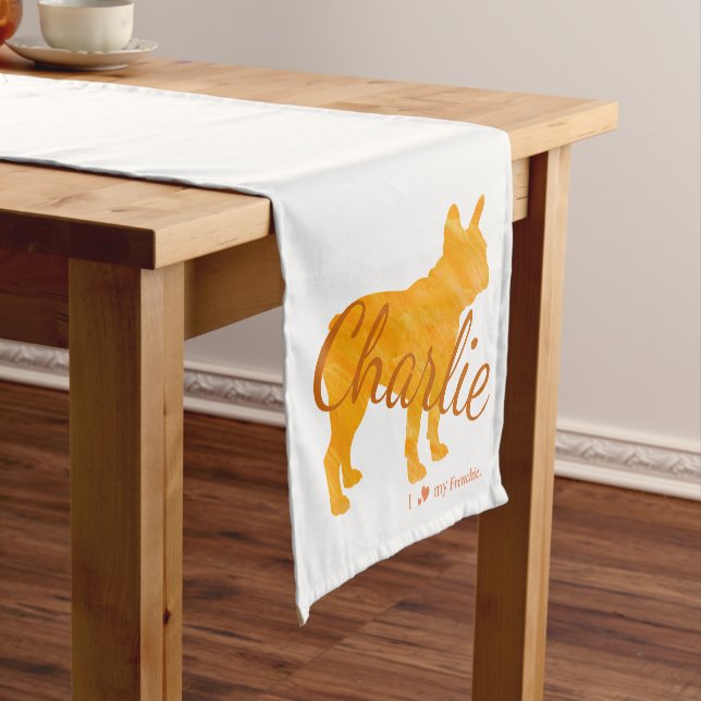 Camino De Mesa Corto Custom Pastel Orange French Bulldog - Frenchie (In Situ)