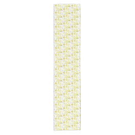 Camino De Mesa Corto Cute Fresco Verano Citrus Lemon Doodle Amarillo