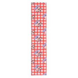 Camino De Mesa Corto Cute Red Gingham Check