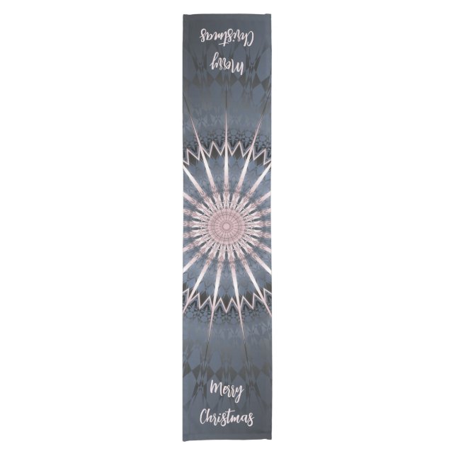 Camino De Mesa Corto Dark Blue Pink Shimmering Mandala (Anverso)