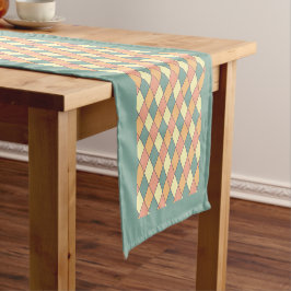 Camino De Mesa Corto Decoración de cocina diamante Harlequin pastel
