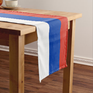 Camino De Mesa Corto Decoración de la casa de fans de la bandera rusa y