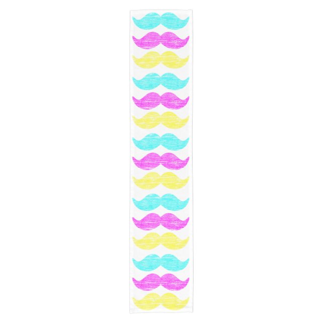 Camino De Mesa Corto Decoración de mesa con patrón de bigote colorido C (Anverso)