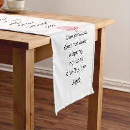 Camino De Mesa Corto Decoración para hogar con cita de Aristóteles para