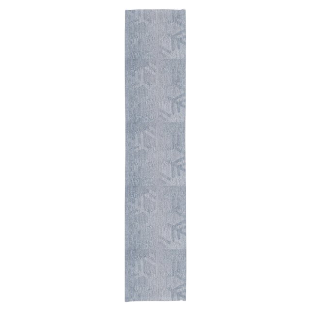 Camino De Mesa Corto Denim Fashion Snowflakes (Anverso)