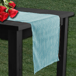 Camino De Mesa Corto Derby Day Fiesta Marfil Pattern Turquoise