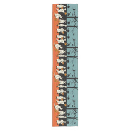 Camino De Mesa Corto Desfile del fantasma de Halloween del vintage