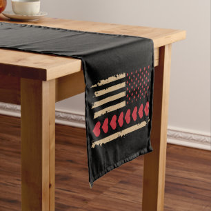 Camino De Mesa Corto Día de San Valentín Corazones Bandera de EE. UU. 