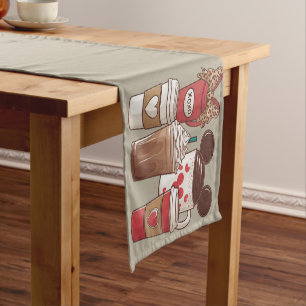 Camino De Mesa Corto Día de San Valentín Latte Divertido Amante del Caf