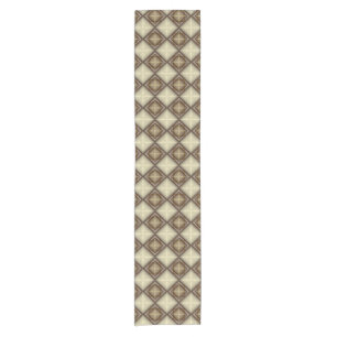 Camino De Mesa Corto Diamantes beige y rosa