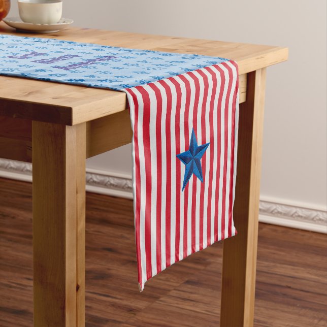 Camino De Mesa Corto Dios bendiga a America Table Runner (In Situ)