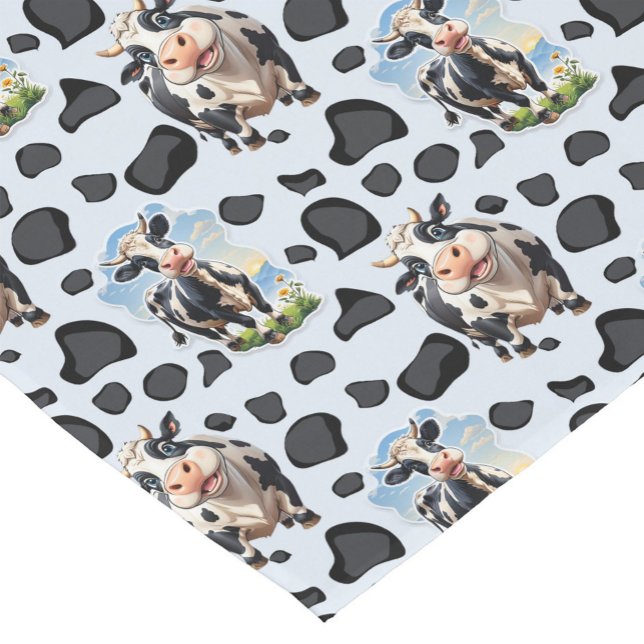 Camino De Mesa Corto Diseño de patrones de animales de vaca (Subido por el creador)