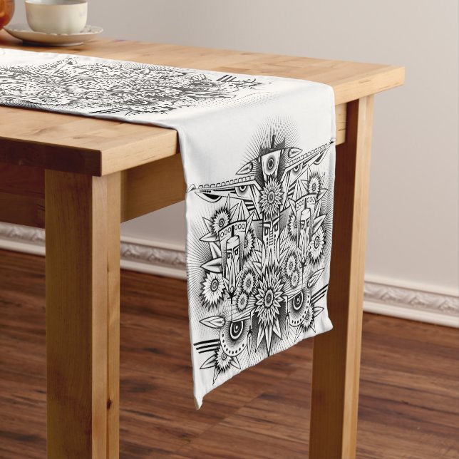 Camino De Mesa Corto Diseño tribal artístico (In Situ)