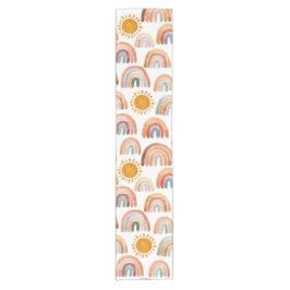 Camino De Mesa Corto El arcoiris y la acuarela del sol de Boho