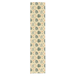 Camino De Mesa Corto Elegant Cream Sage Green Botanical