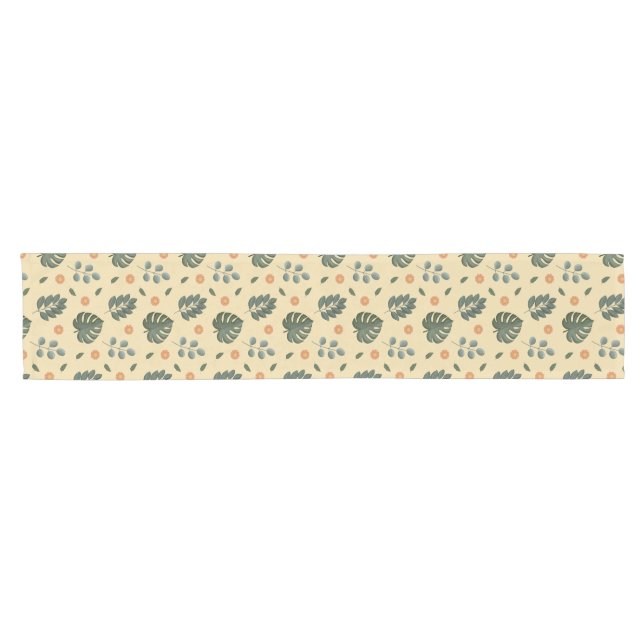 Camino De Mesa Corto Elegant Cream Sage Green Botanical (Horizontal)
