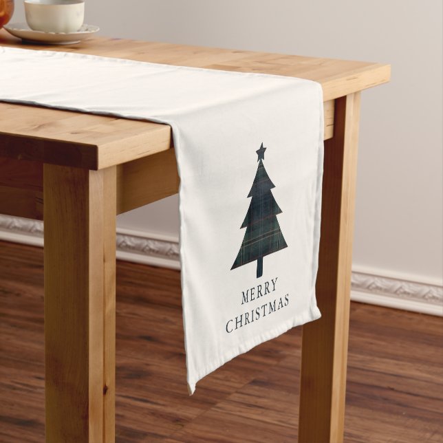 Camino De Mesa Corto Elegante árbol de navidad azul y verde (In Situ)