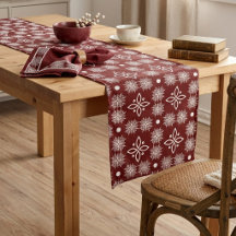 Elegante Damero Floral de Copo de Nieve en Burgund