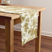 Elegante Moda Gold Toile Deer Woodland
