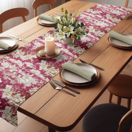 Camino De Mesa Corto Elegante toile de jouy con estilo de lago rojo vin