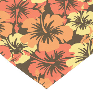 Camino De Mesa Corto Epic Hibiscus Hawaiian Floral