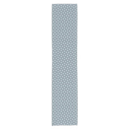 Camino De Mesa Corto Estallido de Estrella Azul Suave sobre Patrón Gris