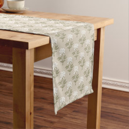 Camino De Mesa Corto Estampa floral de peonía en bloque vintage beige h