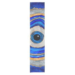 Camino De Mesa Corto Evil Eye Watercolor agate and gold