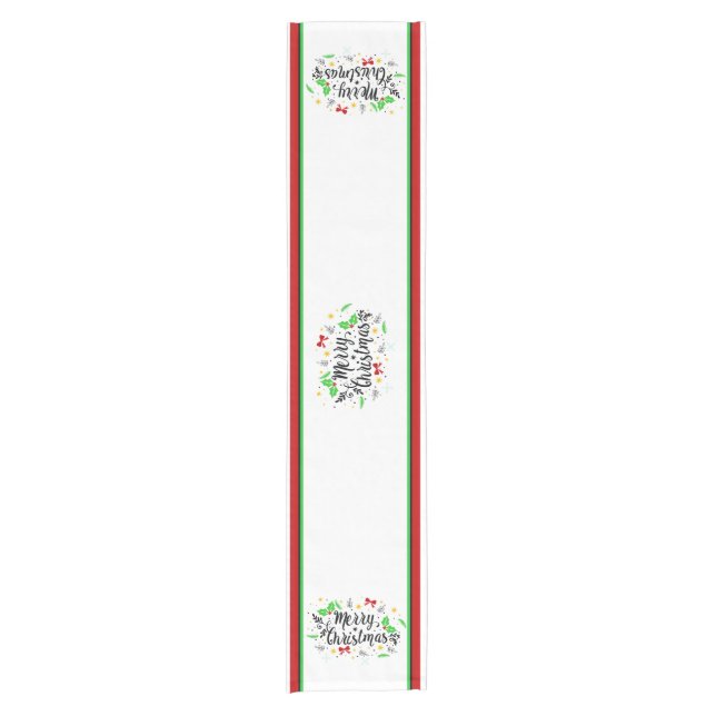 Camino De Mesa Corto Festive Merry Christmas   Short Table Runner (Anverso)