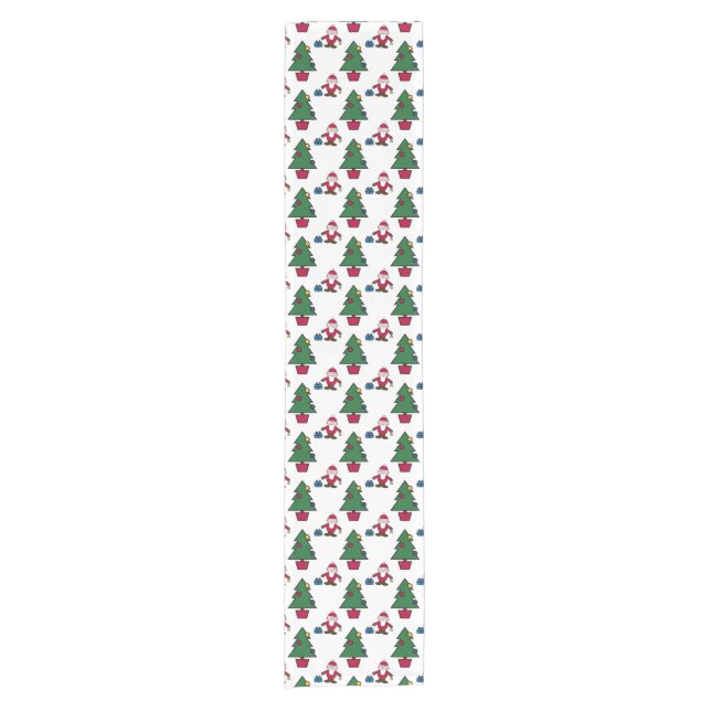 Camino De Mesa Corto Festive Santa Christmas Table Runner (Anverso)
