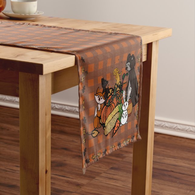 Camino De Mesa Corto figdewdrop's Fall gingham Table Runner (In Situ)