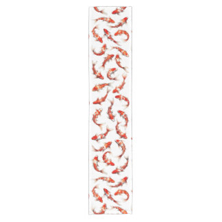 Camino De Mesa Corto Floating fortune fish, japanese koi watercolor