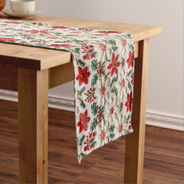Camino De Mesa Corto Floral de Navidades elegantes