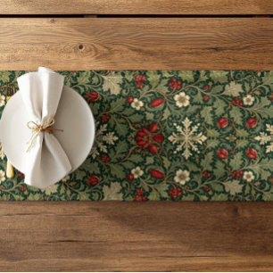 Camino De Mesa Corto Floral oscuro vintage William morris gótico