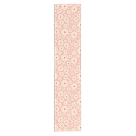 Camino De Mesa Corto Flores rosadas en polvo pequeño