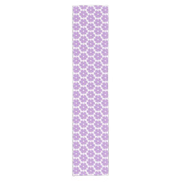 Camino De Mesa Corto Flower Shape Plaid Pink Purple Table Runner