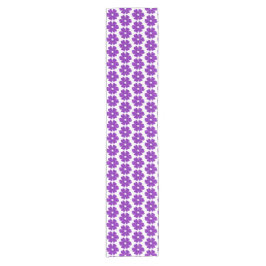Camino De Mesa Corto Flower Shape Plaid Purple Pink Table Runner