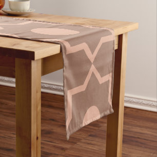 Camino De Mesa Corto Forma geométrica moderna Mocha Mousse Dusty Rosa