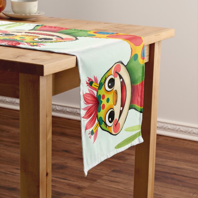 Camino De Mesa Corto „Fröhlicher Dschungeldrache – Bunt und Glücklich“ (In Situ)