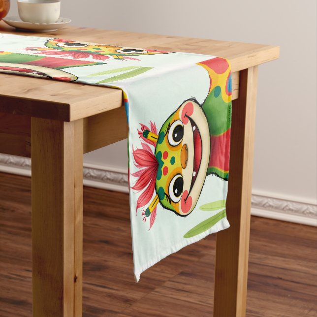 Camino De Mesa Corto „Fröhlicher Dschungeldrache – Bunt und Glücklich“ (In Situ)