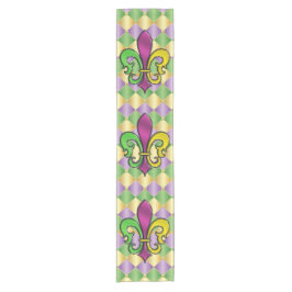 Camino De Mesa Corto Funda elegante de mesa de diseño Mardi Gras Fleur