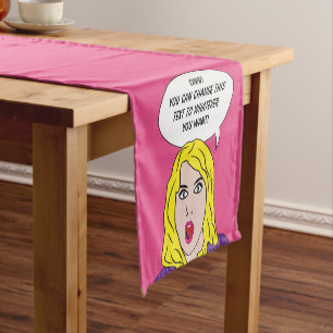 Camino De Mesa Corto FUNNY RETRO personalizado mujer corredora de mesa