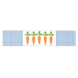 Camino De Mesa Corto Gingham azul y blanco con correa de mesa